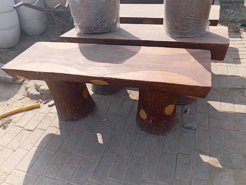 outdoor chair cement like wooden style 6