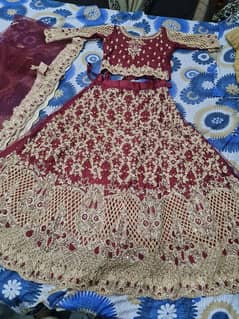 Full flare embroided bridal lehnga one time used for photoshoot only