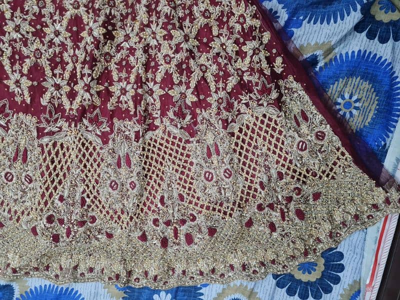 Full flare embroided bridal lehnga one time used for photoshoot only 5