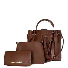 Bagx Alexa 3 Piece Handbag Chocolate Brown