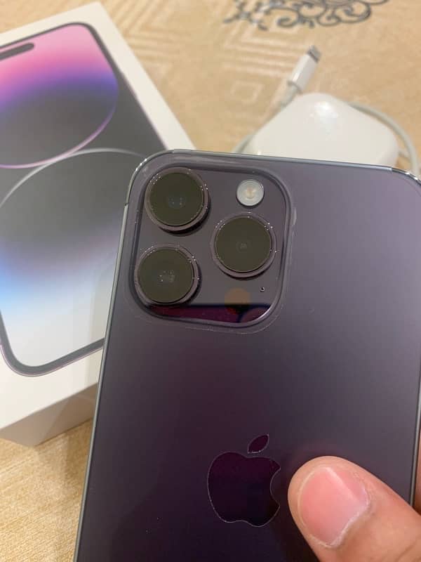 I phone 14 pro Max 256GB/purple just like New Condition 2