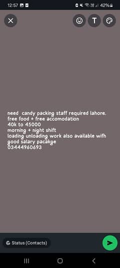 Candy packing male Lahore