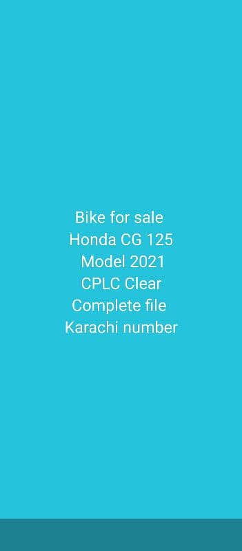 Honda 125 model 2021 karachi number 7