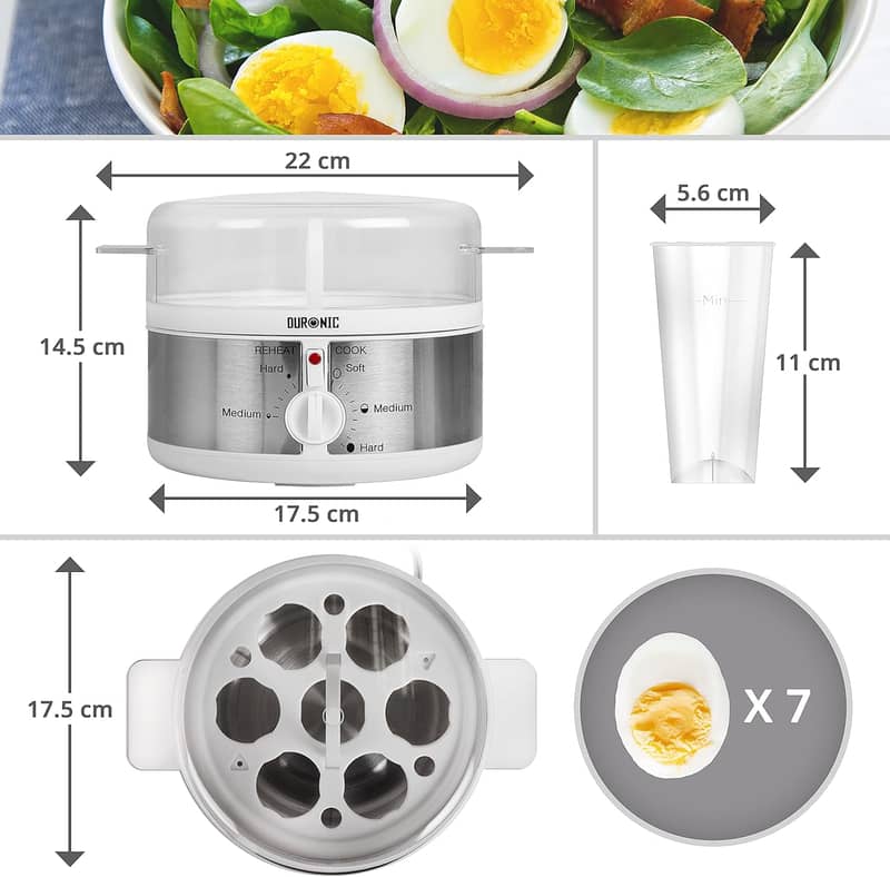 Duronic Electric Egg Boiler/Steamer Egg Cooking Machine 350W 3