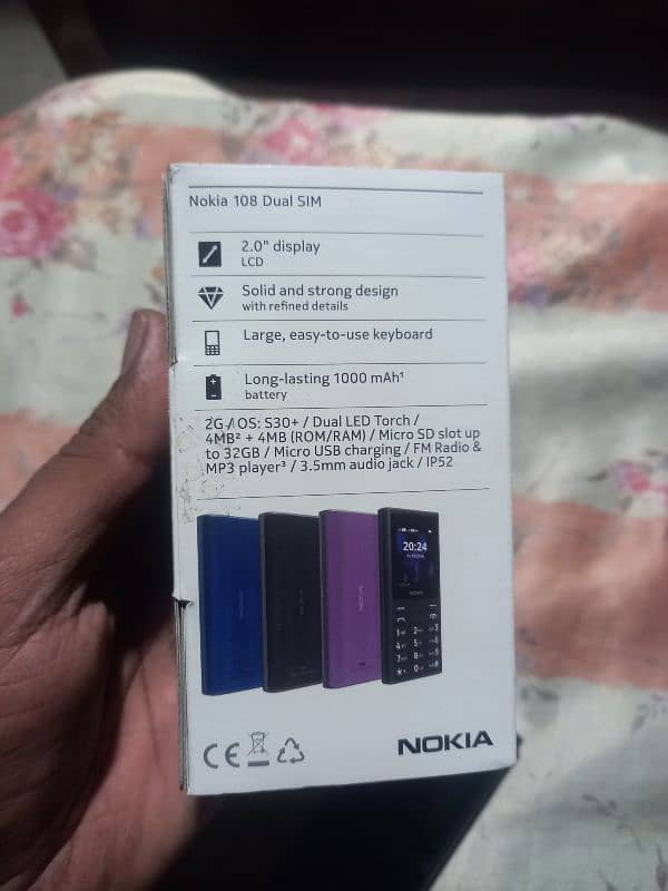 Nokia 108 Mobile new Model just Box open not used Dual sim 10/10 . 9