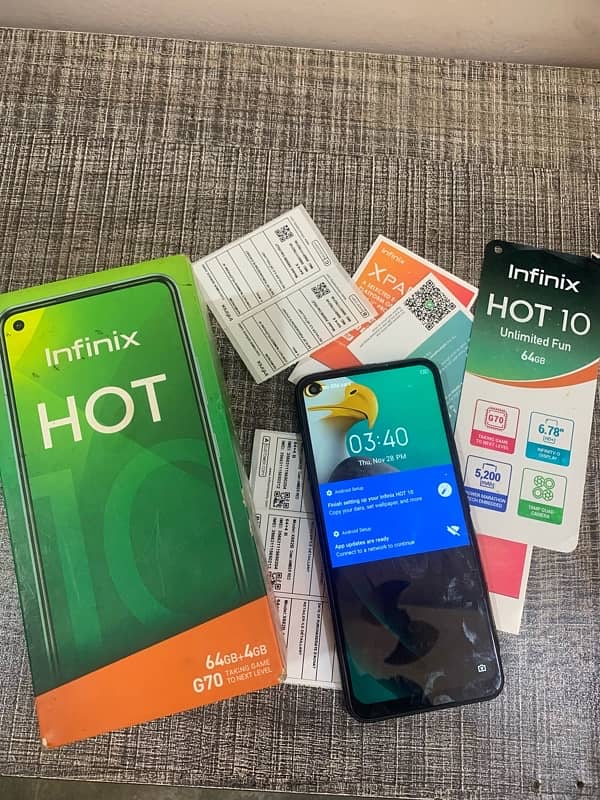 infinx hot 10 4/64GB 5200mh battery with box 4