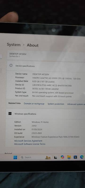 MICROSOFT SURFACE GO 2  8/128 2