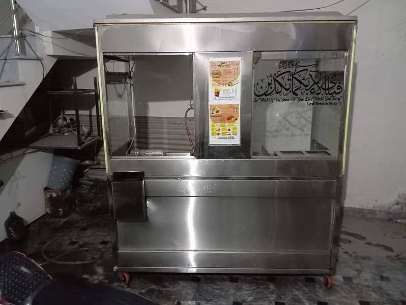 fast food counter hot plate with deep fryer with shawarma machine 2