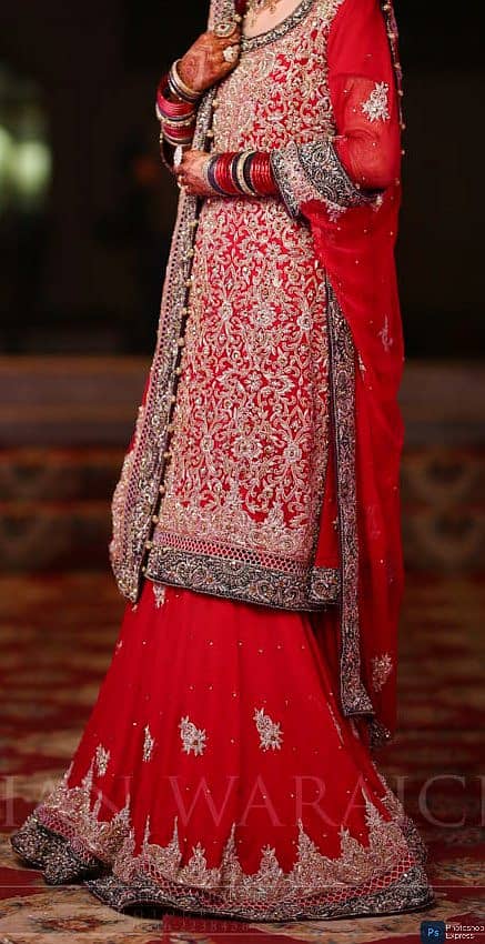 Bridal sharara in red color 1