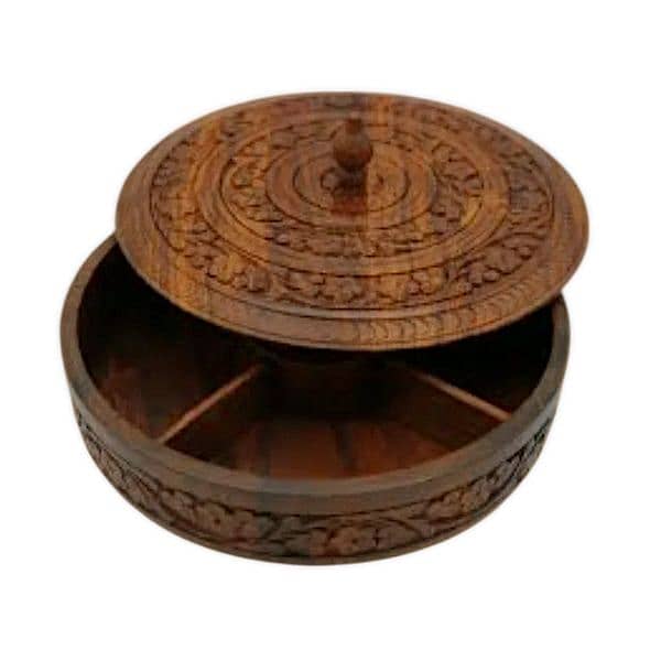 4-Portion Wooden Dry Fruit Box 1