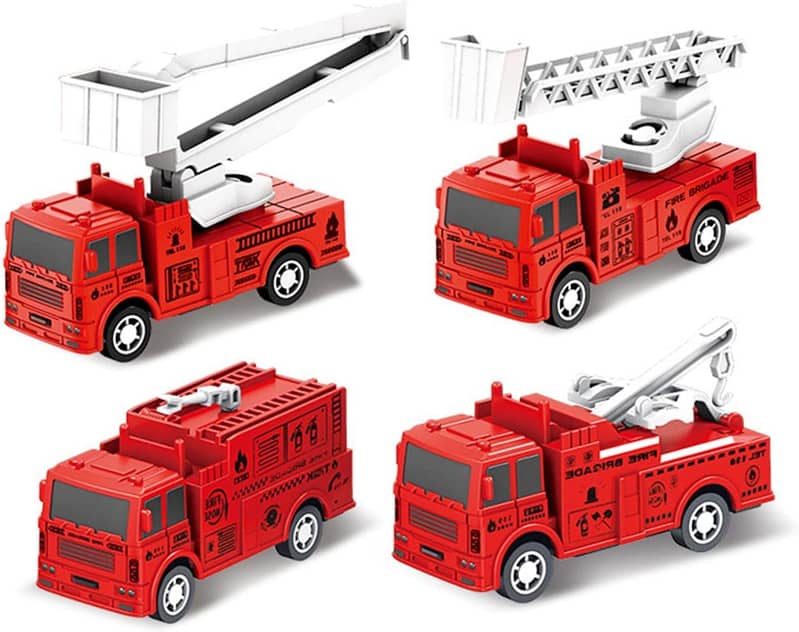 4x Fire Engine Toys Vehicles Building Set Early Learning Educational 17