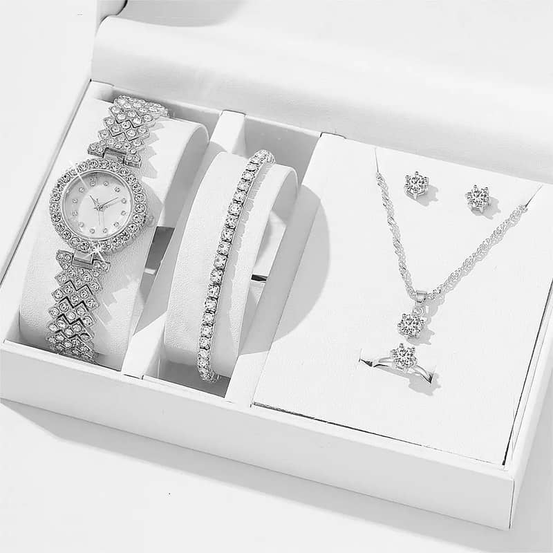 5 Piece set Fashion Women Quartz Watch Wristwatch Jewelry Set 3