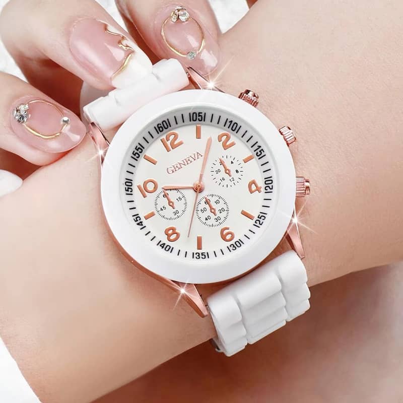 5 Piece set Fashion Women Quartz Watch Wristwatch Jewelry Set 8