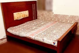 King Double Size Bed, Sapphire Mattress 4 inch and 2 Side Tables