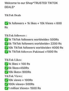 Tiktok likes, Followers