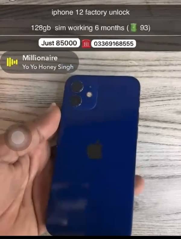 12 Blue Colur 128gb 6 months Sim working Factory Unlock 0