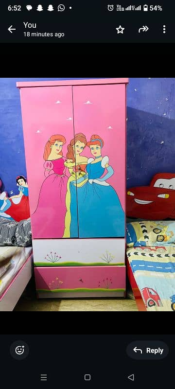 kids boy and girl bedroom set with cupboard and without matress 1