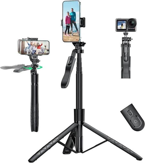 62 Inch stainless steel Selfie Stick Tripod with Remote controlled 12