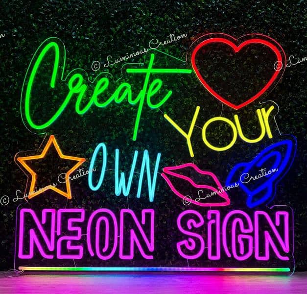 Neon Sign for Wall Decore, Custom Design Neon Sign Board, Home Lights 0