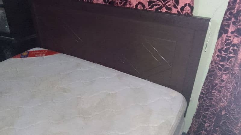 double bed with mattress and side tables 3