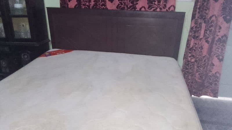 double bed with mattress and side tables 4