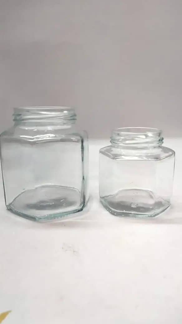 Glass Bottles, Glass Jars|Square glass jar|Hexagon jar|Round glass ja 3