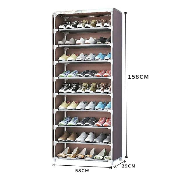 10 Layers Shoes Rack with Cover 1