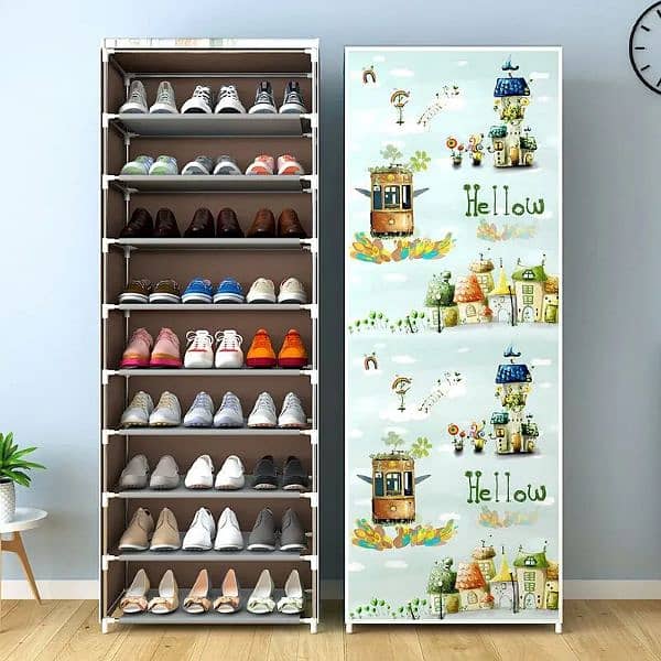 10 Layers Shoes Rack with Cover 2