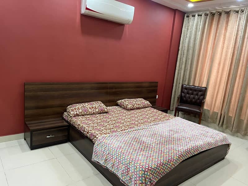 One bed fully furnished apartment for rent in Secter C Bahria Town Lahore Near Grand Mosque 0