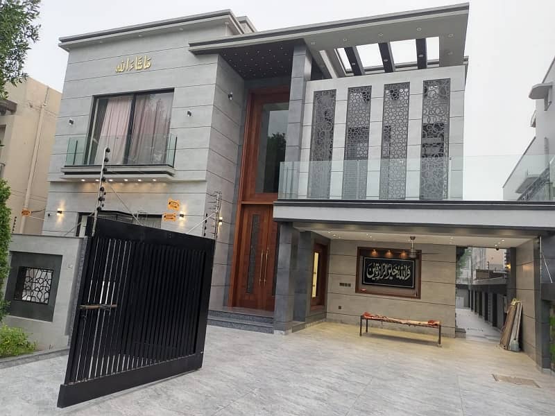 One Kanal Ultra Luxury Modern Double Height Lobby Semi Furnished House With Eight Inverter AC, Two Door Inverter Refrigerator And MWO Installed At Prime Location Of Jasmine Block Secter C Bahria Town Lahore 0