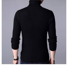 1 Pc Men's Ribbed Plain Highneck