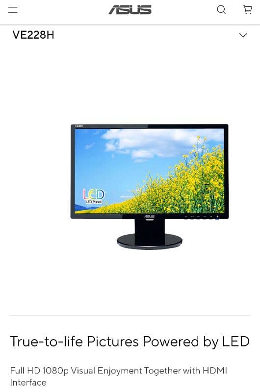 Asus VE228H 21.5 inch LED LCD Widescreen Monitor ASUS 2