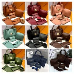 women's leather handbags 5 sets