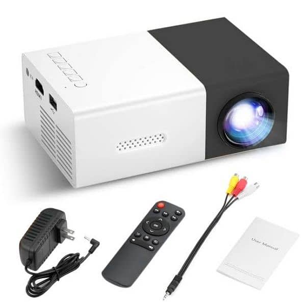 Mini Portable Full HD LED Projector YG300 - Black / White 0