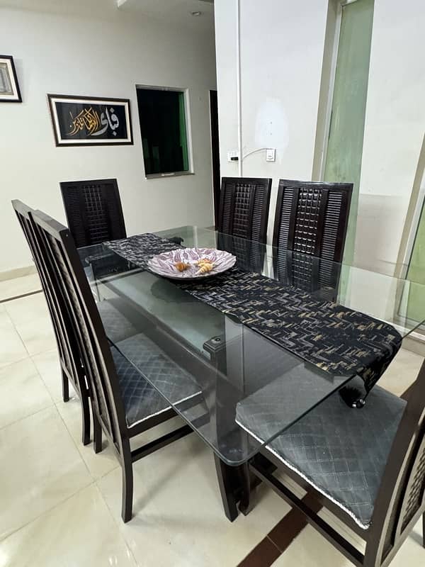 set of 1 large glass dining table and 8 chairs 2