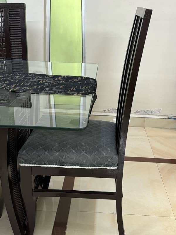 set of 1 large glass dining table and 8 chairs 4