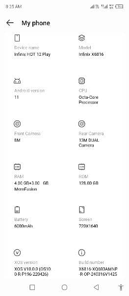 Infinix hot 12 play (4+3Gb    128gb) 10/10 0