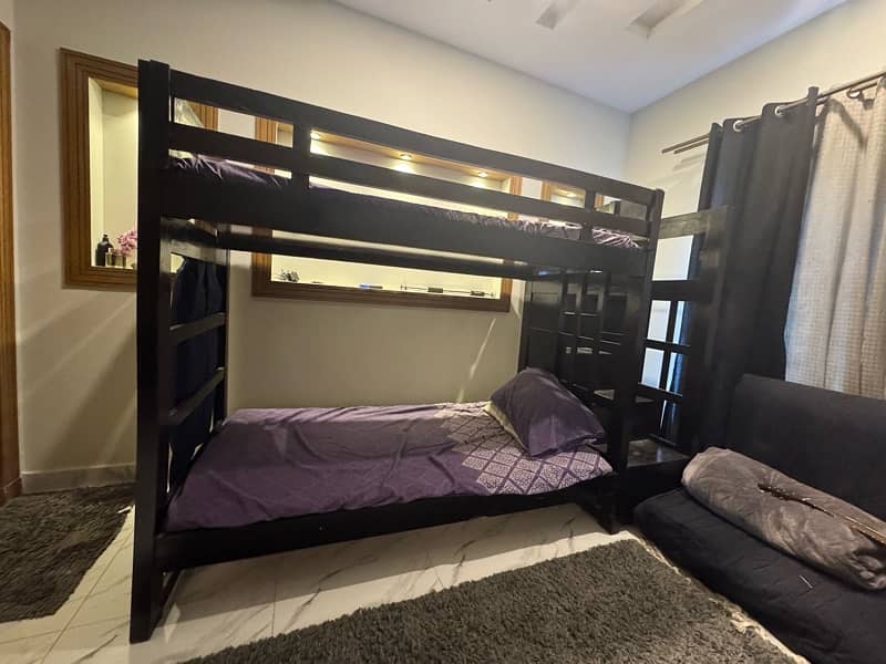 bunk bed wooden painted black 2