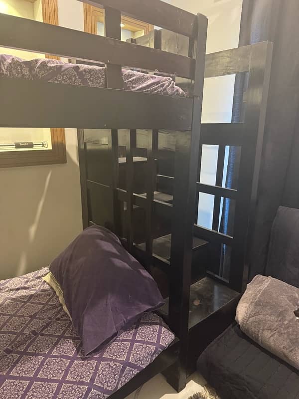 bunk bed wooden painted black 4