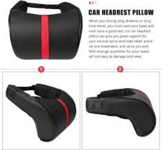 New Car Seat Neck Pillow Hardest Pu leather Adjustable High Quality 2