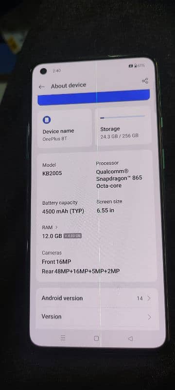 oneplus 8t 12/256 green line in panel global patch dul sim 1