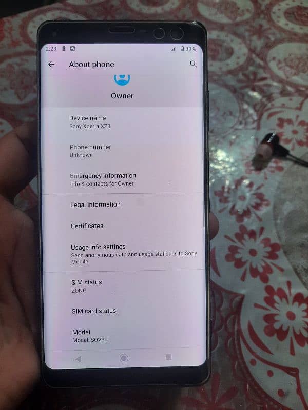 urgentsale Sony Xperia xz3 4/64gb pta approved 2