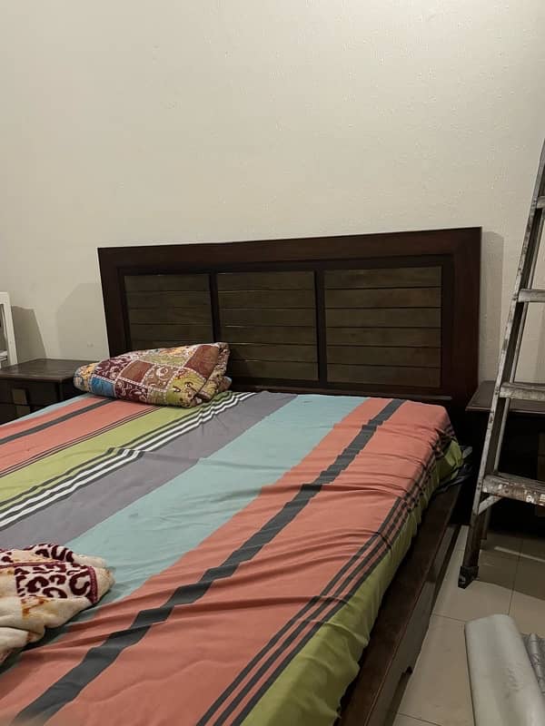 bed and side table with matress 1