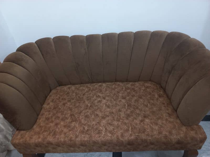 brown colour 4 seater sofa set 0