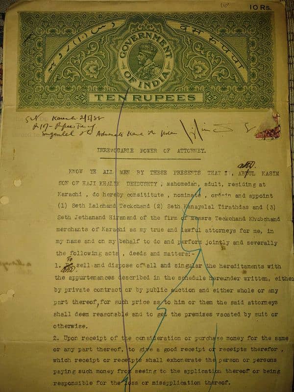 pakistan British India Bond paper 10