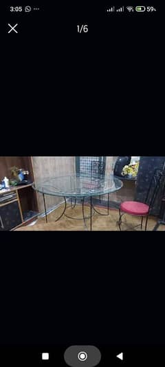 Dinning table (iron)  with 5 chairs