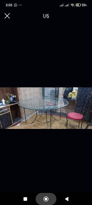 Dinning table (iron)  with 5 chairs 0