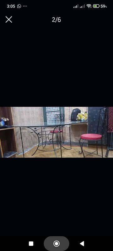 Dinning table (iron)  with 5 chairs 1