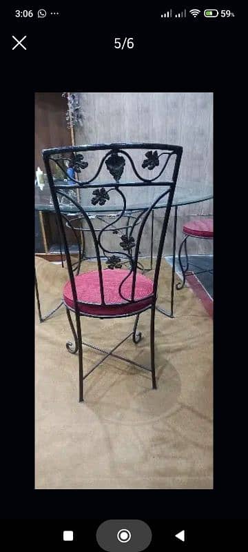 Dinning table (iron)  with 5 chairs 4