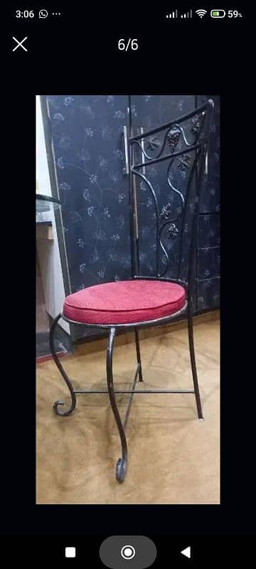 Dinning table (iron)  with 5 chairs 5